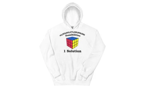 43 Quintillion (Light) - Rubik's Cube Hoodie -Best Toy Store 43 Quintillion Light Rubiks Cube Hoodie White S