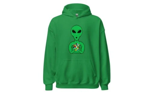 Alien Speedcuber - Rubik's Cube Hoodie -Best Toy Store Alien Speedcuber Rubiks Cube Hoodie Irish Green S 7