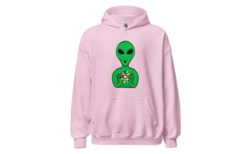 Alien Speedcuber - Rubik's Cube Hoodie -Best Toy Store Alien Speedcuber Rubiks Cube Hoodie Light Pink S 12