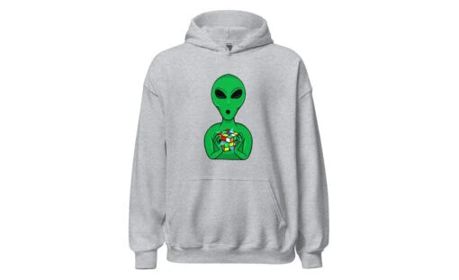 Alien Speedcuber - Rubik's Cube Hoodie -Best Toy Store Alien Speedcuber Rubiks Cube Hoodie Sport Grey S 9