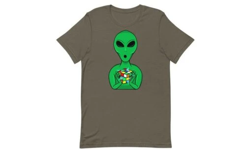 Alien Speedcuber - Rubik's Cube Shirt -Best Toy Store Alien Speedcuber Rubiks Cube Shirt Army S 6