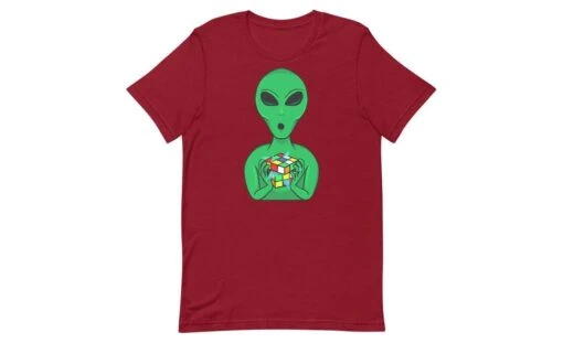 Alien Speedcuber - Rubik's Cube Shirt -Best Toy Store Alien Speedcuber Rubiks Cube Shirt Cardinal XS 2