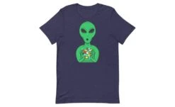 Alien Speedcuber - Rubik's Cube Shirt -Best Toy Store Alien Speedcuber Rubiks Cube Shirt Heather Midnight Navy XS 3