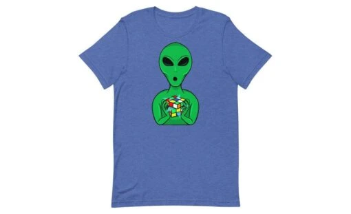 Alien Speedcuber - Rubik's Cube Shirt -Best Toy Store Alien Speedcuber Rubiks Cube Shirt Heather True Royal S 8