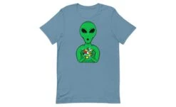 Alien Speedcuber - Rubik's Cube Shirt -Best Toy Store Alien Speedcuber Rubiks Cube Shirt Steel Blue XS 12