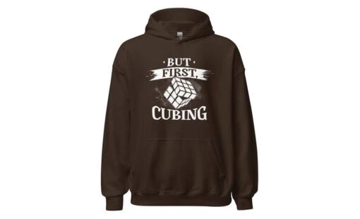 But First, Cubing - Rubik's Cube Hoodie -Best Toy Store But First Cubing Rubiks Cube Hoodie Dark Chocolate S 4