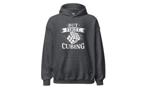 But First, Cubing - Rubik's Cube Hoodie -Best Toy Store But First Cubing Rubiks Cube Hoodie Dark Heather S 5