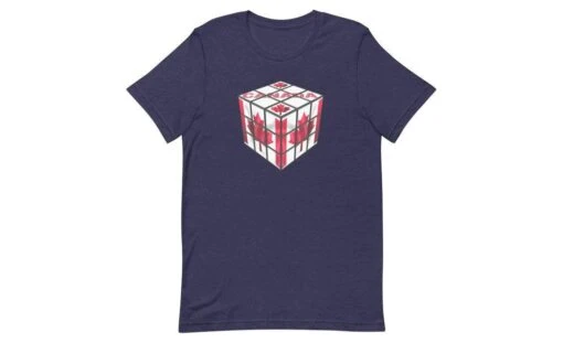 Canada Cube - Rubik's Cube Shirt -Best Toy Store Canada Cube Rubiks Cube Shirt Heather Midnight Navy XS 5