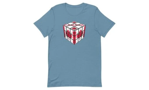 Canada Cube - Rubik's Cube Shirt -Best Toy Store Canada Cube Rubiks Cube Shirt Steel Blue XS 9