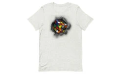 Cube Bursting Through - Rubik's Cube Shirt -Best Toy Store Cube Bursting Through Rubiks Cube Shirt Ash S 12