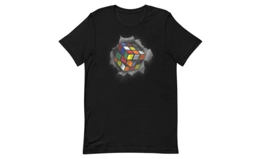 Cube Bursting Through - Rubik's Cube Shirt -Best Toy Store Cube Bursting Through Rubiks Cube Shirt Black XS