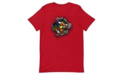 Cube Bursting Through - Rubik's Cube Shirt -Best Toy Store Cube Bursting Through Rubiks Cube Shirt Red XS 3