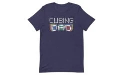 Cubing Dad 5x5 - Rubik's Cube Shirt -Best Toy Store Cubing Dad 5x5 Rubiks Cube Shirt Heather Midnight Navy XS 3