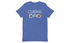 Cubing Dad 5x5 - Rubik's Cube Shirt -Best Toy Store Cubing Dad 5x5 Rubiks Cube Shirt Heather True Royal S 10