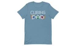 Cubing Dad 5x5 - Rubik's Cube Shirt -Best Toy Store Cubing Dad 5x5 Rubiks Cube Shirt Steel Blue XS 11