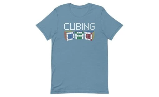 Cubing Dad 5x5 - Rubik's Cube Shirt -Best Toy Store Cubing Dad 5x5 Rubiks Cube Shirt Steel Blue XS 11