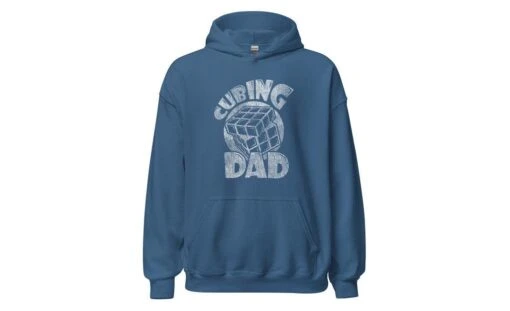 Cubing Dad V2 - Rubik's Cube Hoodie -Best Toy Store Cubing Dad V2 Rubiks Cube Hoodie Indigo Blue S 8