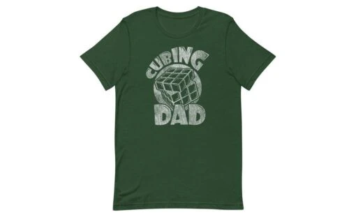 Cubing Dad V2 - Rubik's Cube Shirt -Best Toy Store Cubing Dad V2 Rubiks Cube Shirt Forest S 7