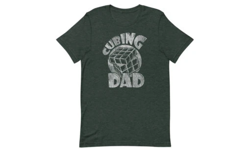 Cubing Dad V2 - Rubik's Cube Shirt -Best Toy Store Cubing Dad V2 Rubiks Cube Shirt Heather Forest S 5