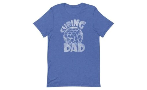 Cubing Dad V2 - Rubik's Cube Shirt -Best Toy Store Cubing Dad V2 Rubiks Cube Shirt Heather True Royal S 11