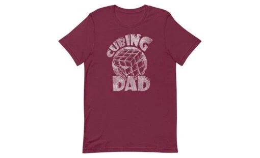 Cubing Dad V2 - Rubik's Cube Shirt -Best Toy Store Cubing Dad V2 Rubiks Cube Shirt Maroon XS 6