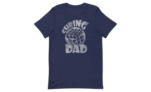 Cubing Dad V2 - Rubik's Cube Shirt -Best Toy Store Cubing Dad V2 Rubiks Cube Shirt Navy XS 2