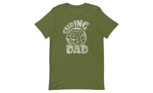 Cubing Dad V2 - Rubik's Cube Shirt -Best Toy Store Cubing Dad V2 Rubiks Cube Shirt Olive S 10