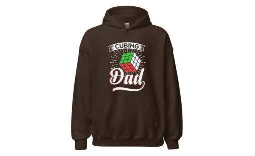 Cubing Dad V3 - Rubik's Cube Hoodie -Best Toy Store Cubing Dad V3 Rubiks Cube Hoodie Dark Chocolate S 4