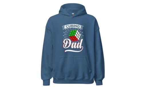 Cubing Dad V3 - Rubik's Cube Hoodie -Best Toy Store Cubing Dad V3 Rubiks Cube Hoodie Indigo Blue S 8