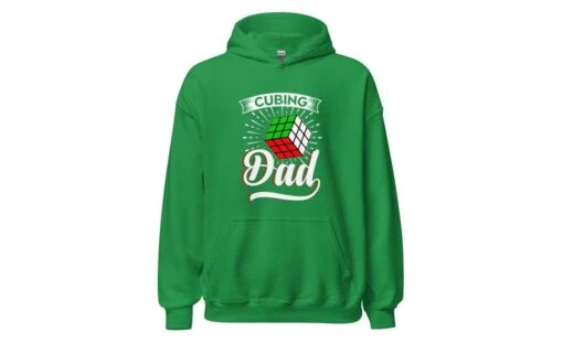 Cubing Dad V3 - Rubik's Cube Hoodie -Best Toy Store Cubing Dad V3 Rubiks Cube Hoodie Irish Green S 9