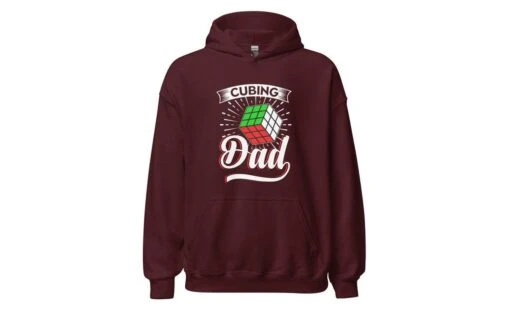 Cubing Dad V3 - Rubik's Cube Hoodie -Best Toy Store Cubing Dad V3 Rubiks Cube Hoodie Maroon S 3