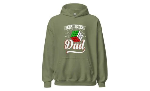 Cubing Dad V3 - Rubik's Cube Hoodie -Best Toy Store Cubing Dad V3 Rubiks Cube Hoodie Military Green S 10