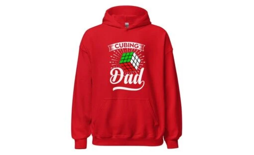 Cubing Dad V3 - Rubik's Cube Hoodie -Best Toy Store Cubing Dad V3 Rubiks Cube Hoodie Red S 5