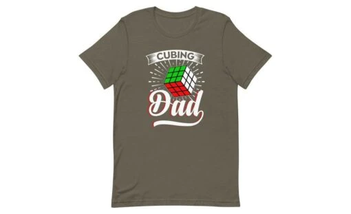 Cubing Dad V3 - Rubik's Cube Shirt -Best Toy Store Cubing Dad V3 Rubiks Cube Shirt Army S 8