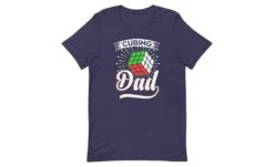 Cubing Dad V3 - Rubik's Cube Shirt -Best Toy Store Cubing Dad V3 Rubiks Cube Shirt Heather Midnight Navy XS 3