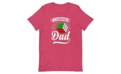 Cubing Dad V3 - Rubik's Cube Shirt -Best Toy Store Cubing Dad V3 Rubiks Cube Shirt Heather Raspberry S 10