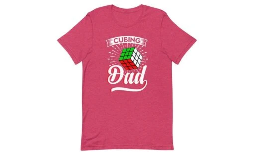 Cubing Dad V3 - Rubik's Cube Shirt -Best Toy Store Cubing Dad V3 Rubiks Cube Shirt Heather Raspberry S 10