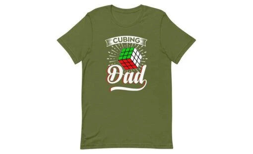 Cubing Dad V3 - Rubik's Cube Shirt -Best Toy Store Cubing Dad V3 Rubiks Cube Shirt Olive S 9