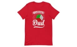 Cubing Dad V3 - Rubik's Cube Shirt -Best Toy Store Cubing Dad V3 Rubiks Cube Shirt Red XS 4