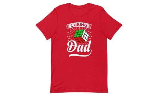 Cubing Dad V3 - Rubik's Cube Shirt -Best Toy Store Cubing Dad V3 Rubiks Cube Shirt Red XS 4