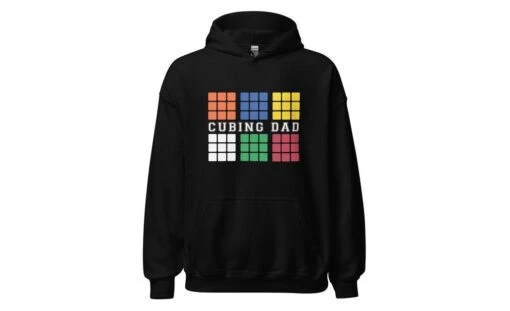 Cubing Dad V4 (Dark) - Rubik's Cube Hoodie -Best Toy Store Cubing Dad V4 Dark Rubiks Cube Hoodie Black S