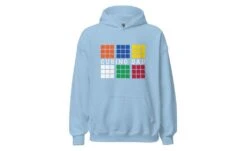 Cubing Dad V4 (Dark) - Rubik's Cube Hoodie -Best Toy Store Cubing Dad V4 Dark Rubiks Cube Hoodie Light Blue S 9