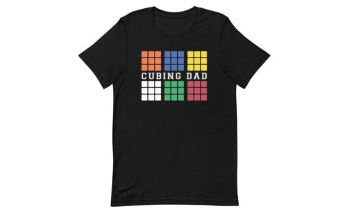 Cubing Dad V4 (Dark) - Rubik's Cube Shirt -Best Toy Store Cubing Dad V4 Dark Rubiks Cube Shirt Black XS