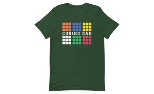 Cubing Dad V4 (Dark) - Rubik's Cube Shirt -Best Toy Store Cubing Dad V4 Dark Rubiks Cube Shirt Forest S 7