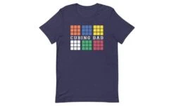 Cubing Dad V4 (Dark) - Rubik's Cube Shirt -Best Toy Store Cubing Dad V4 Dark Rubiks Cube Shirt Heather Midnight Navy XS 5