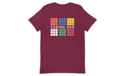 Cubing Dad V4 (Dark) - Rubik's Cube Shirt -Best Toy Store Cubing Dad V4 Dark Rubiks Cube Shirt Maroon XS 6