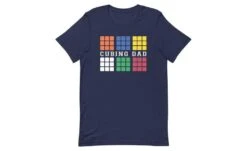 Cubing Dad V4 (Dark) - Rubik's Cube Shirt -Best Toy Store Cubing Dad V4 Dark Rubiks Cube Shirt Navy XS 3