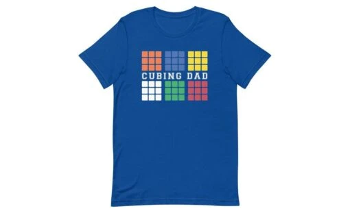 Cubing Dad V4 (Dark) - Rubik's Cube Shirt -Best Toy Store Cubing Dad V4 Dark Rubiks Cube Shirt True Royal S 8