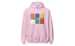 Cubing Dad V4 (Light) - Rubik's Cube Hoodie -Best Toy Store Cubing Dad V4 Light Rubiks Cube Hoodie Light Pink S 4