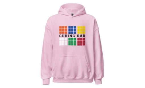 Cubing Dad V4 (Light) - Rubik's Cube Hoodie -Best Toy Store Cubing Dad V4 Light Rubiks Cube Hoodie Light Pink S 4